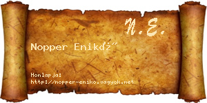 Nopper Enikő névjegykártya